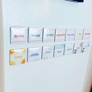 Kids Learning Play Magnets Days of the Week and Weather